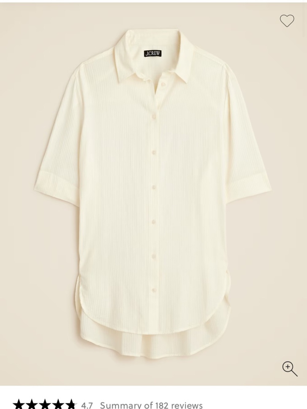 J. Crew Airy Gauze Cover Up Set (ivory) including shirt and shorts